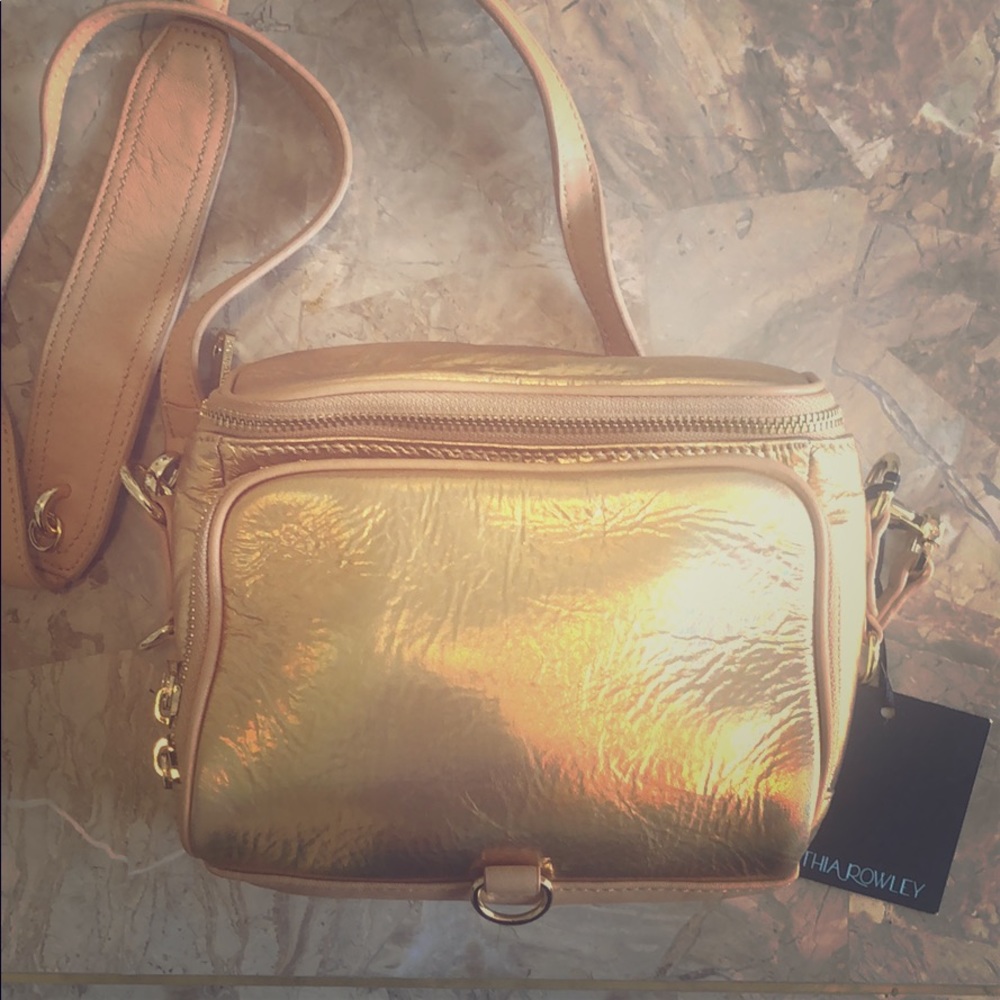 Gold metallic crossbody bag by Cynthia Rowley